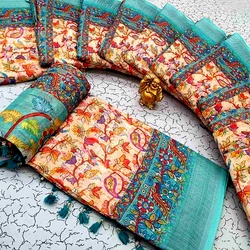 Digital Linen Cotton Sarees