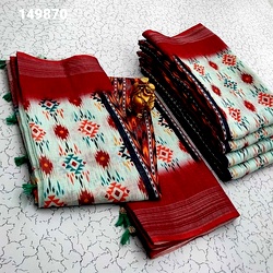 Digital Linen Cotton Sarees