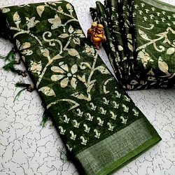 Digital Linen Cotton Sarees