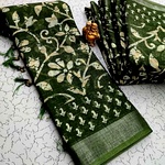 Digital Linen Cotton Sarees