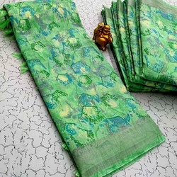 Digital Linen Cotton Sarees