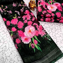 Digital Linen Cotton Sarees