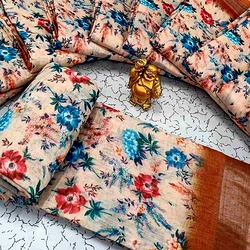 Digital Linen Cotton Sarees