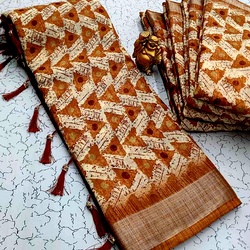 Digital Linen Cotton Sarees