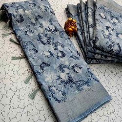 Digital Linen Cotton Sarees