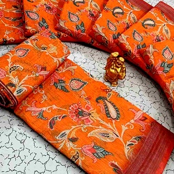 Digital Linen Cotton Sarees