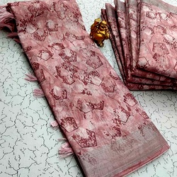 Digital Linen Cotton Sarees