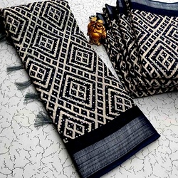 Digital Linen Cotton Sarees