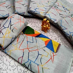 Digital Linen Cotton Sarees