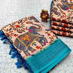 Digital Linen Cotton Sarees