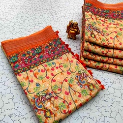 Digital Linen Cotton Sarees