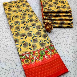 Printing Poly Cotton Sarees