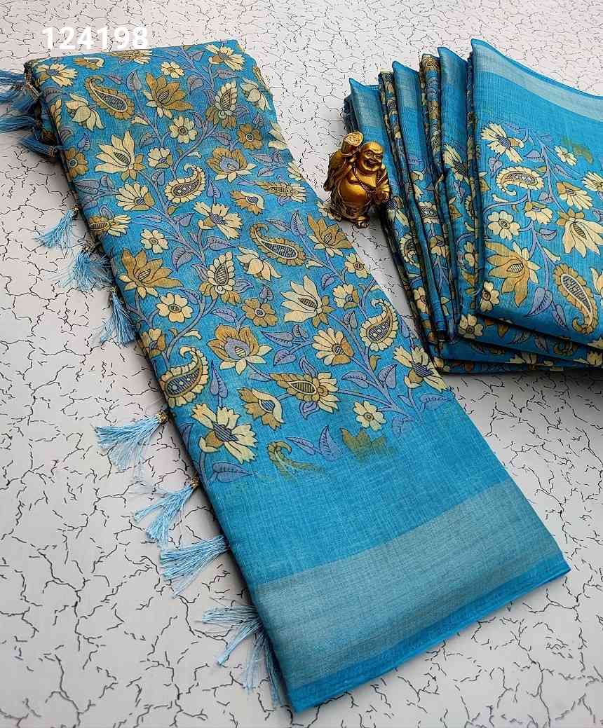 Digital Linen Cotton Sarees