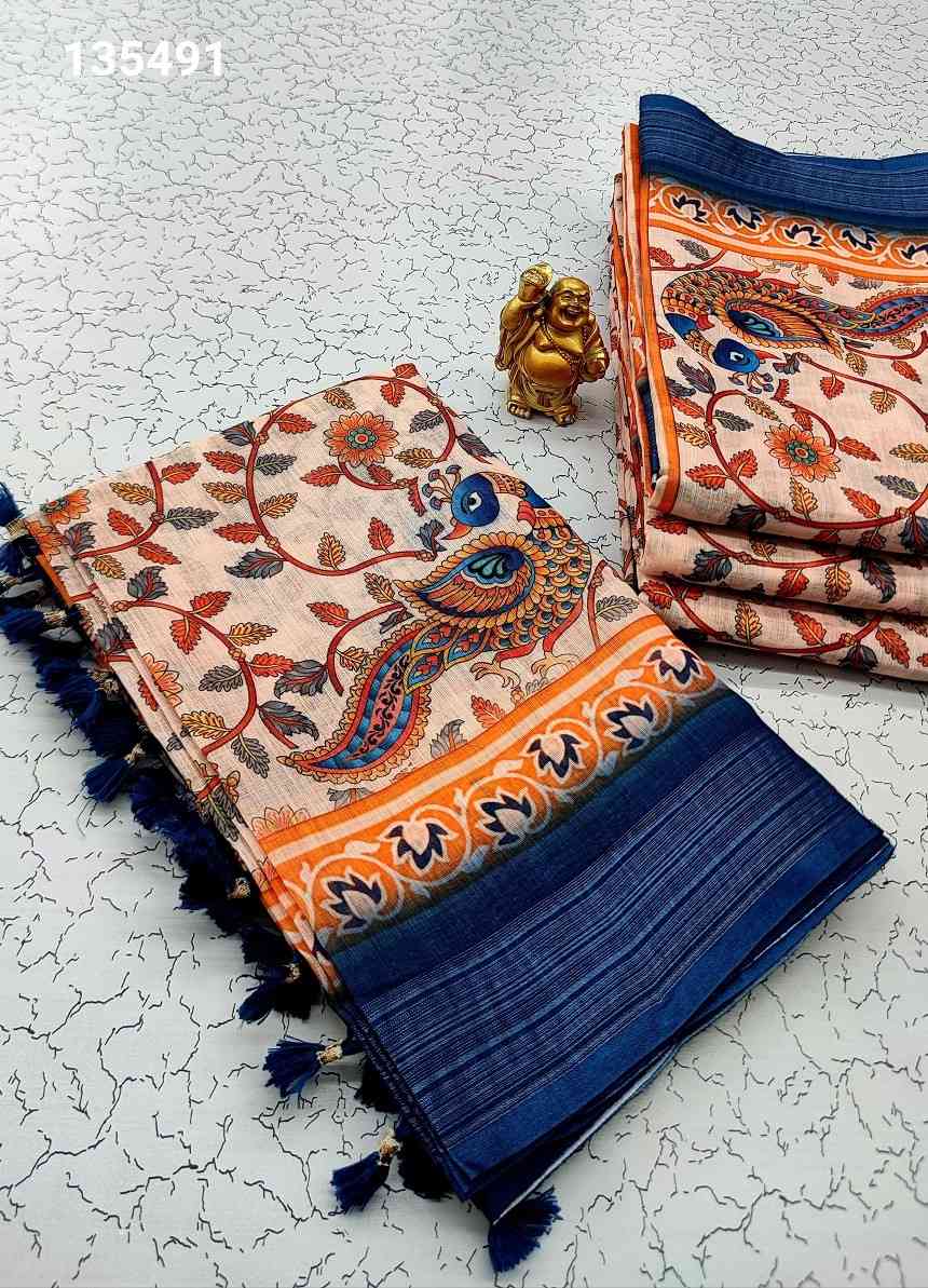 Digital Linen Cotton Sarees