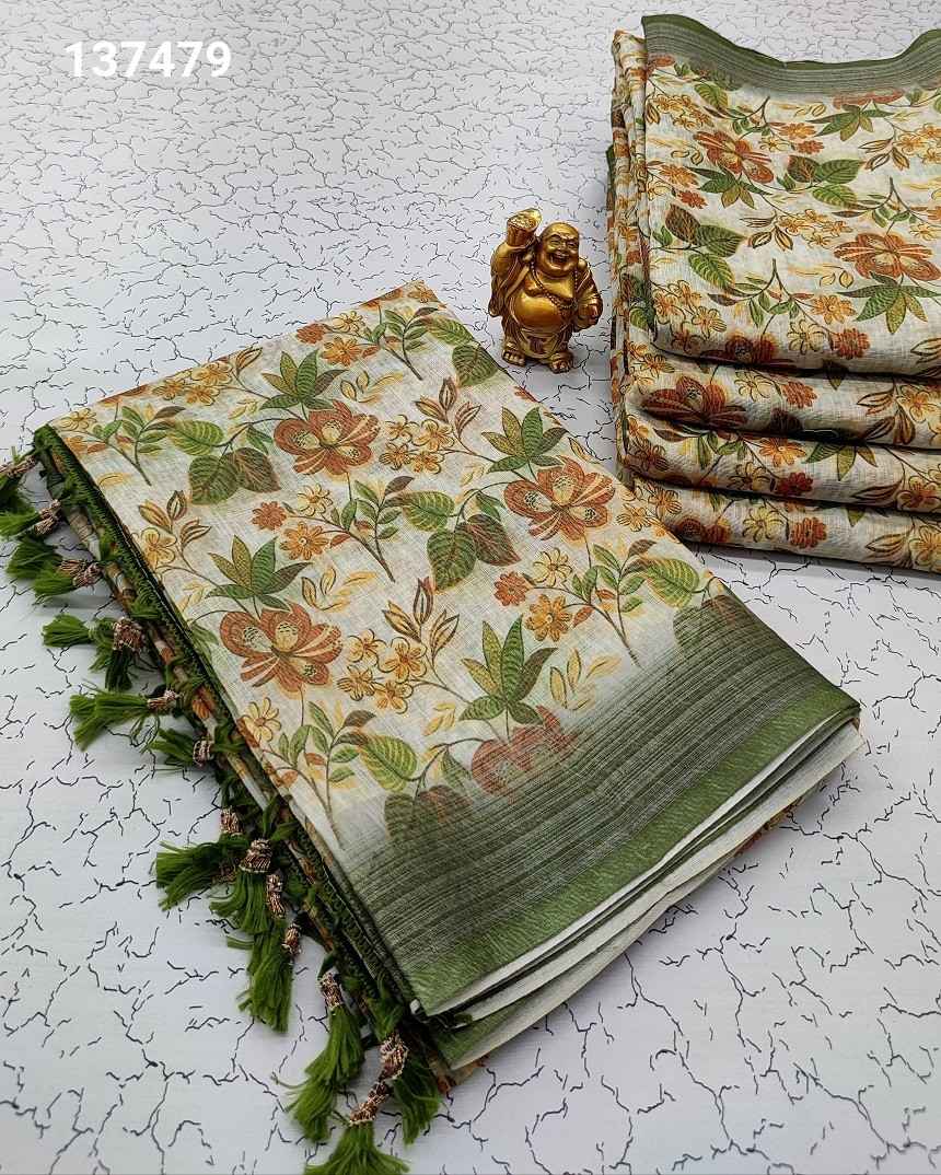 Digital Linen Cotton Sarees