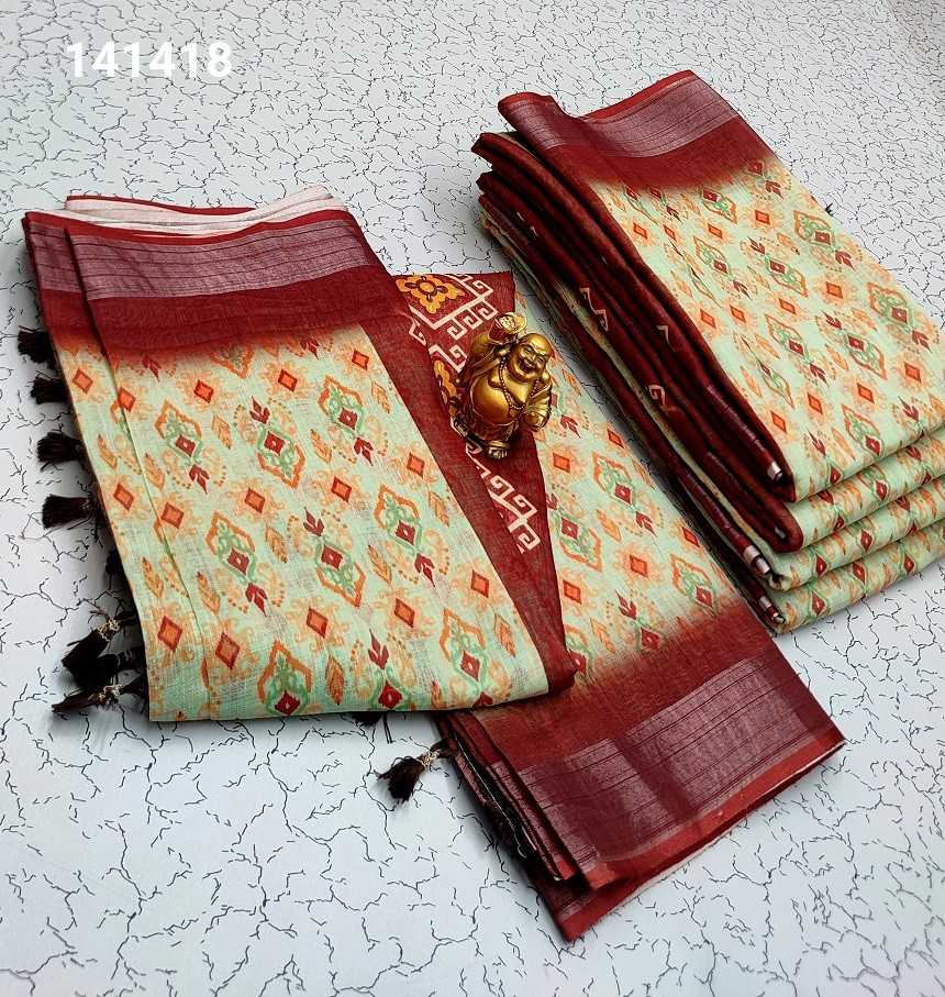 Digital Linen Cotton Sarees