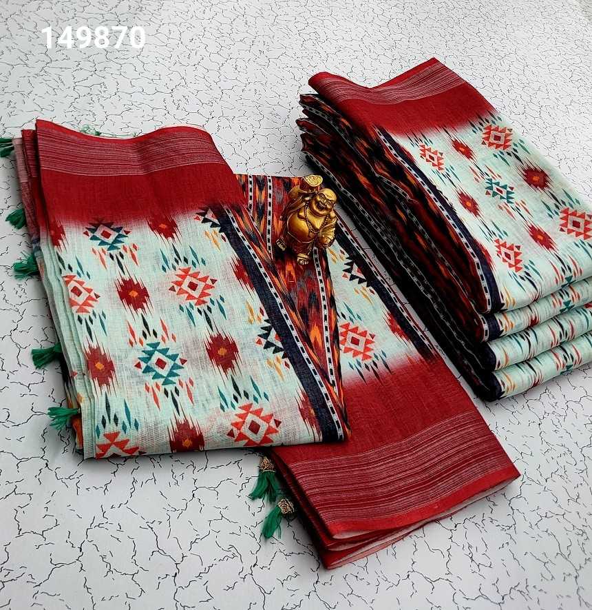 Digital Linen Cotton Sarees