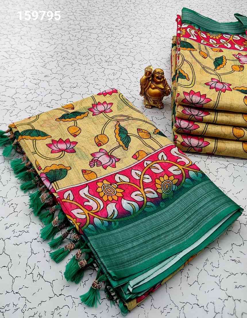 Digital Linen Cotton Sarees