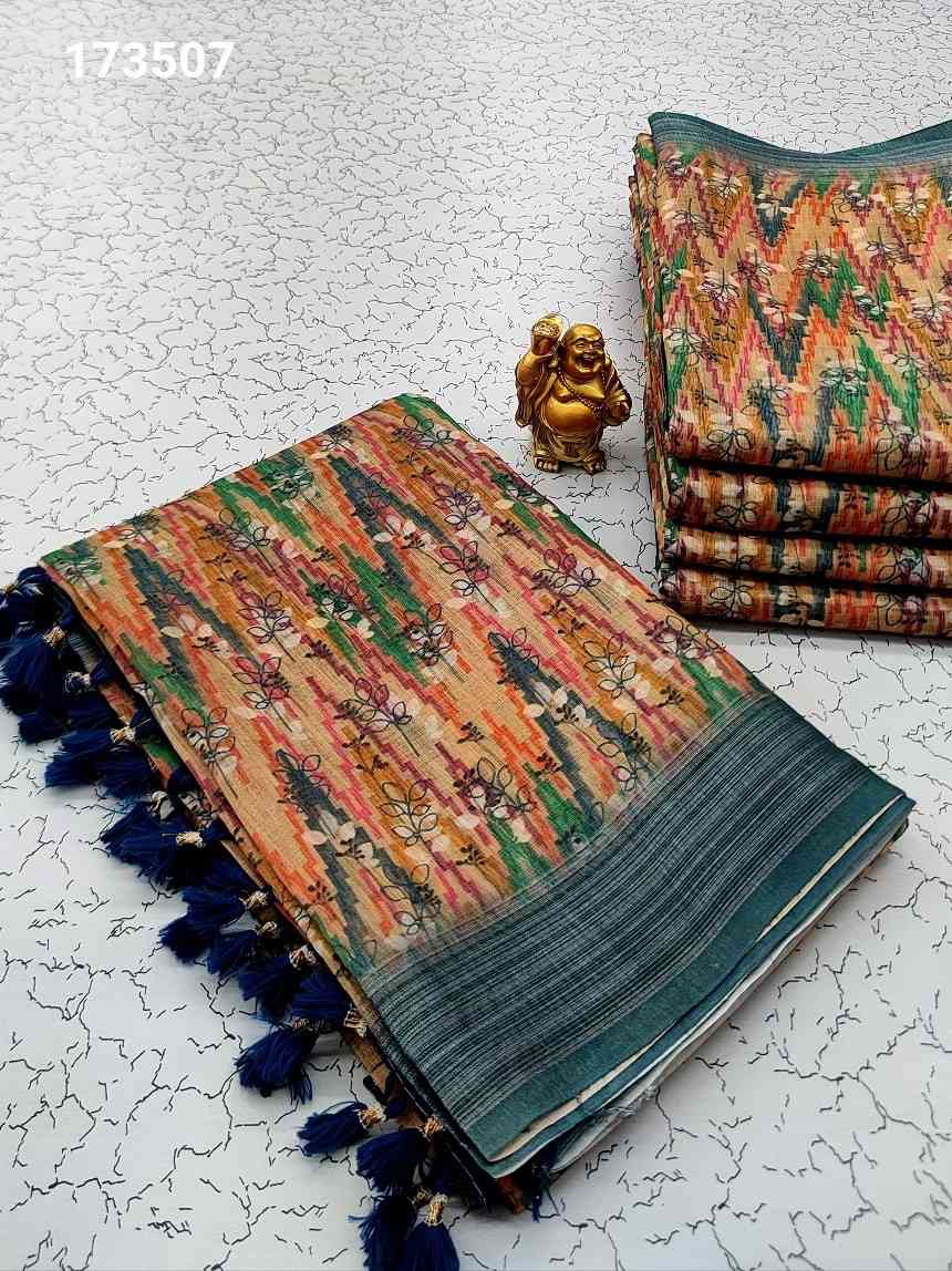 Digital Linen Cotton Sarees