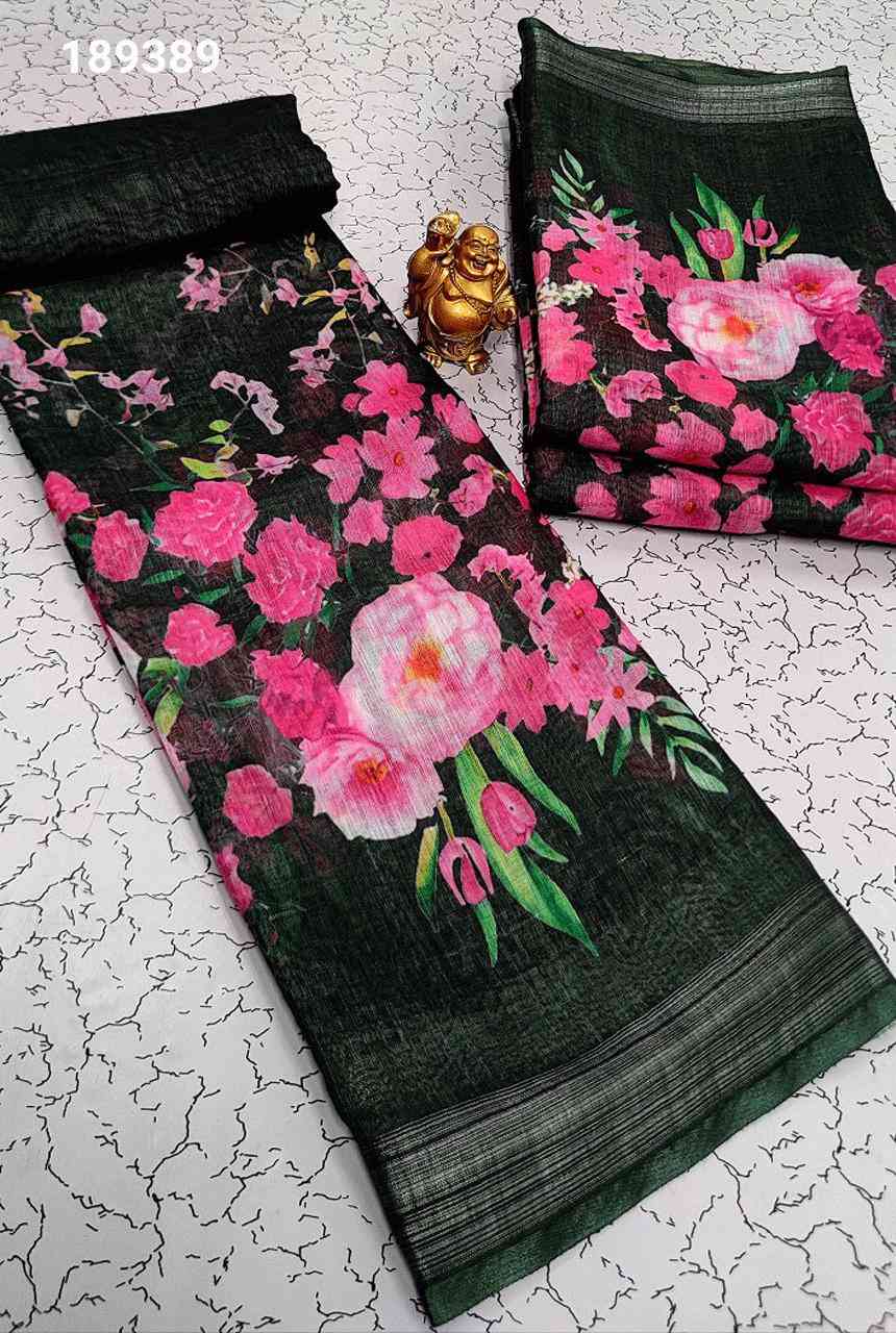 Digital Linen Cotton Sarees