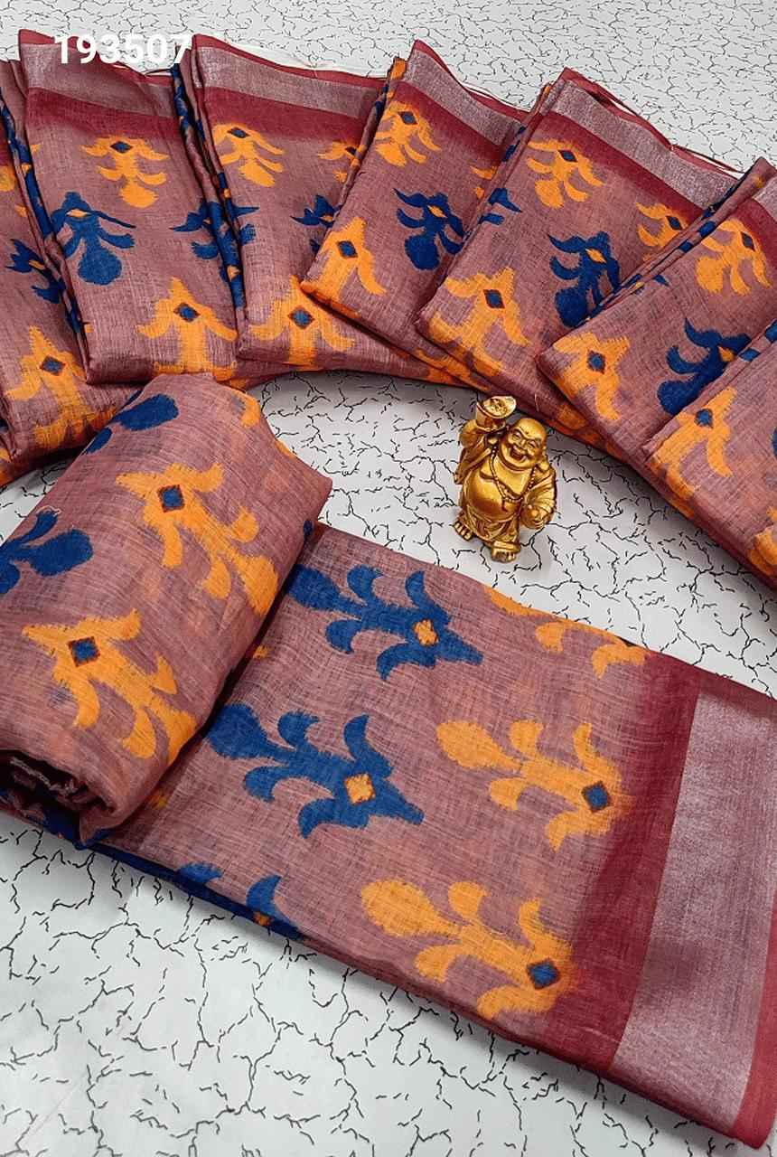 Digital Linen Cotton Sarees