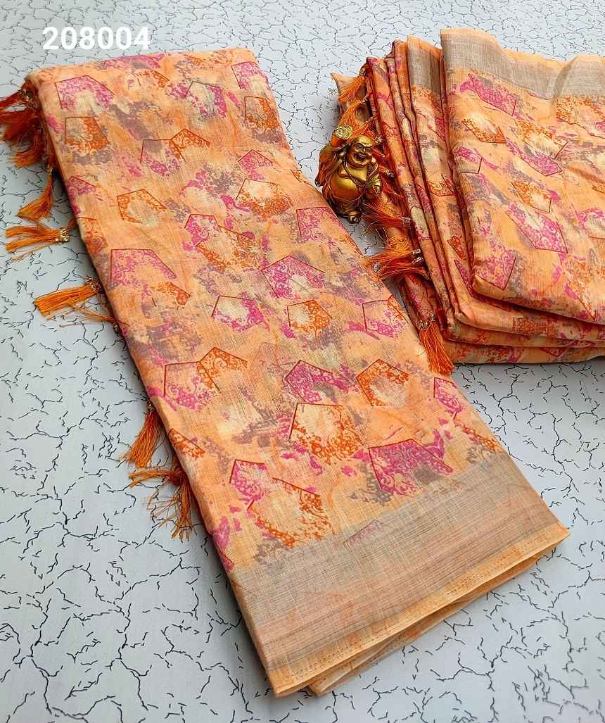 Digital Linen Cotton Sarees