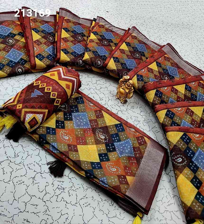 Digital Linen Cotton Sarees