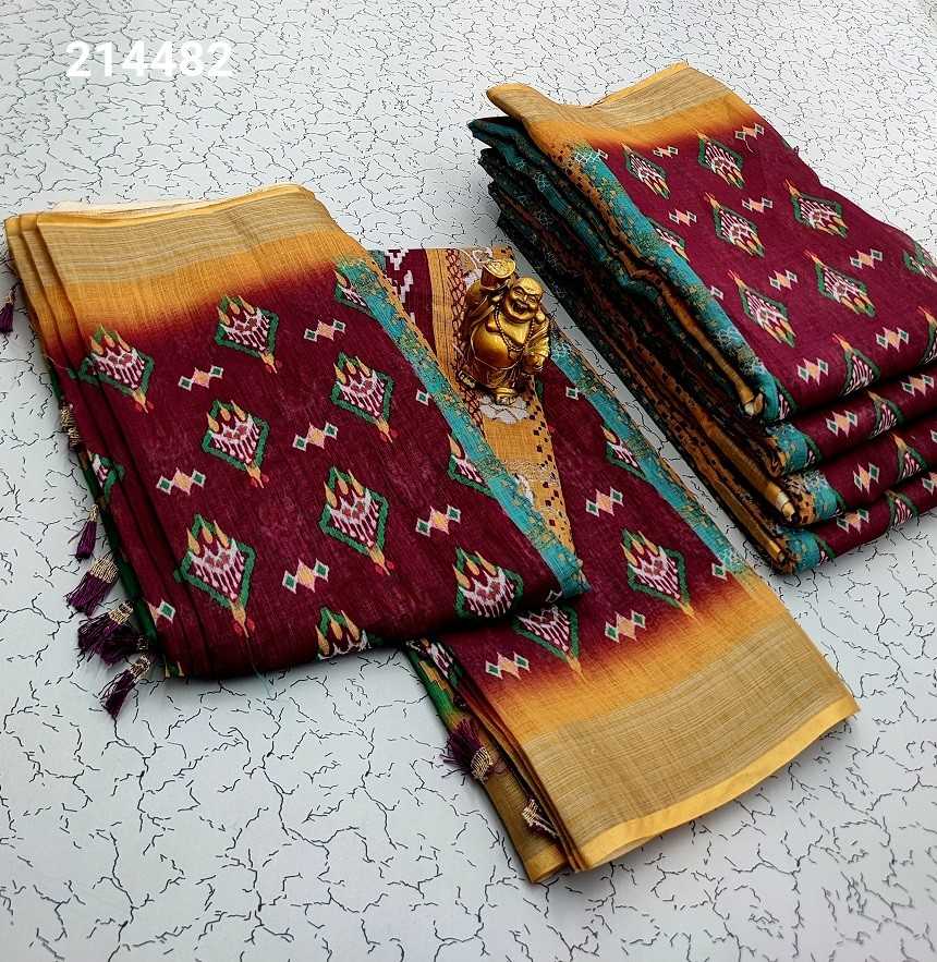 Digital Linen Cotton Sarees