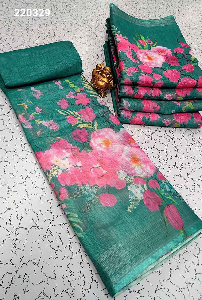 Digital Linen Cotton Sarees