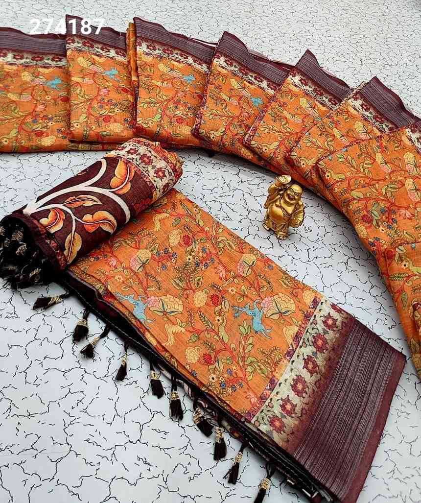 Digital Linen Cotton Sarees