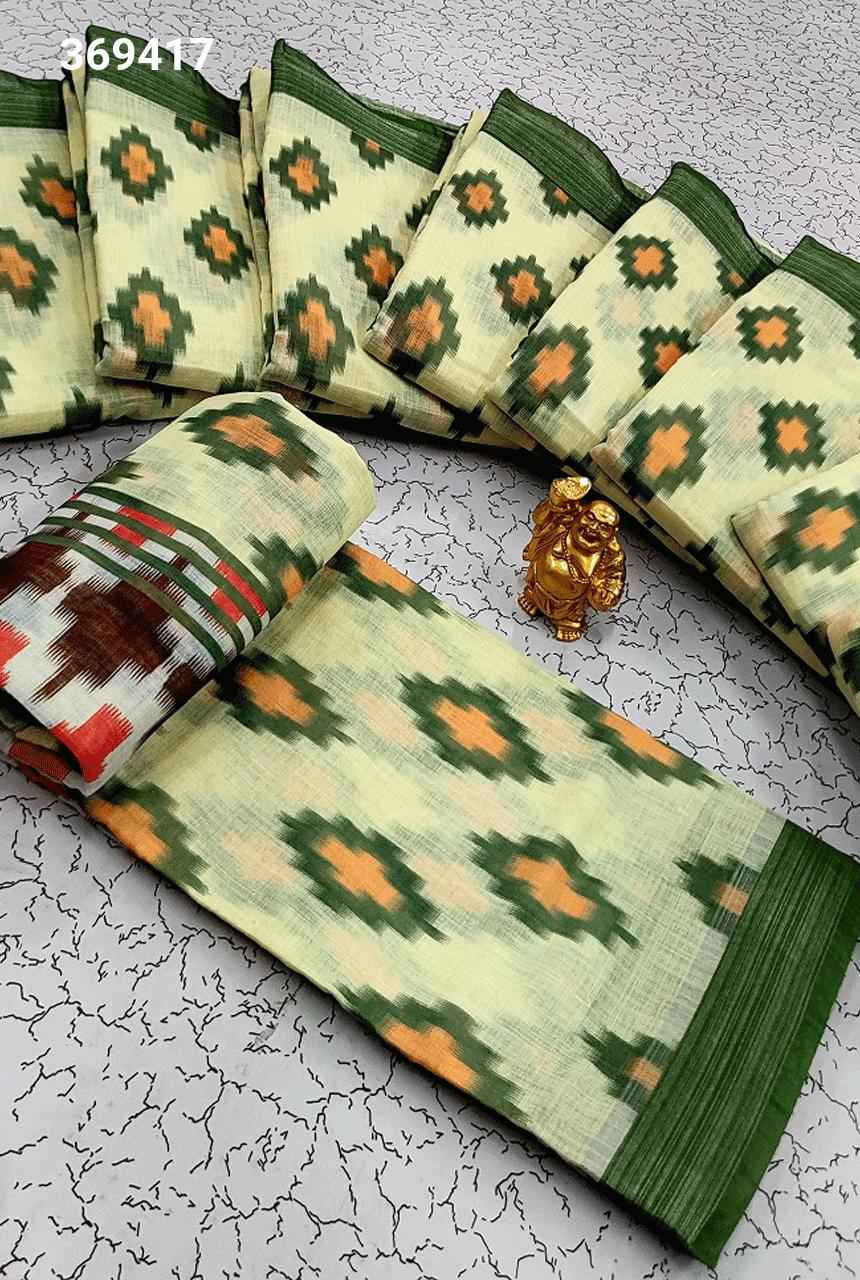 Digital Linen Cotton Sarees