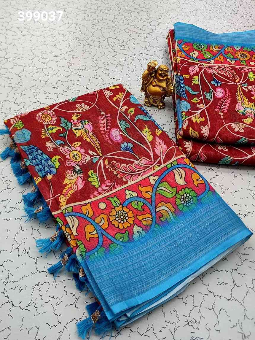 Digital Linen Cotton Sarees