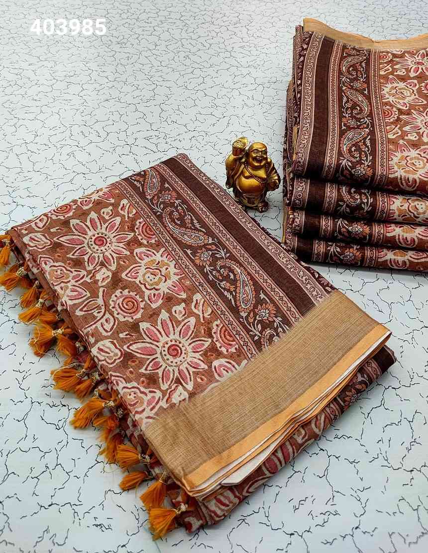 Digital Linen Cotton Sarees