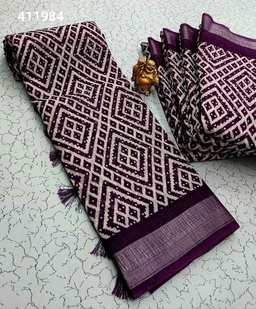 Digital Linen Cotton Sarees
