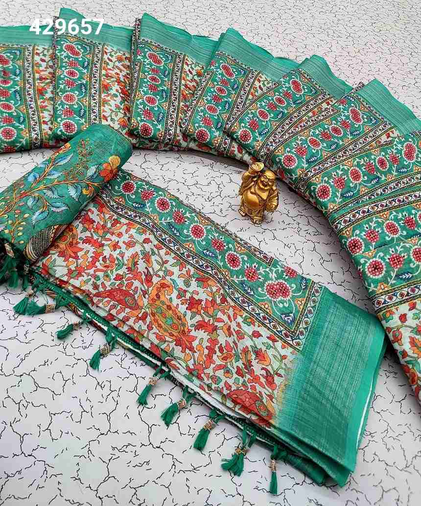 Digital Linen Cotton Sarees