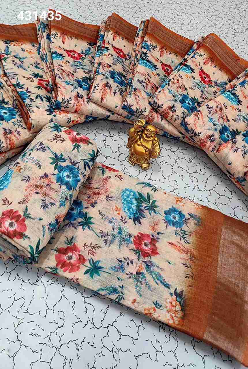 Digital Linen Cotton Sarees