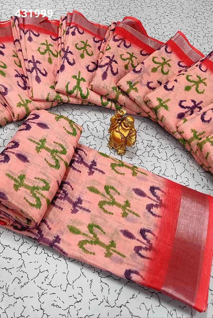 Digital Linen Cotton Sarees