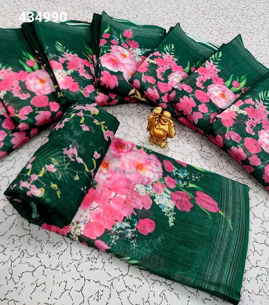 Digital Linen Cotton Sarees