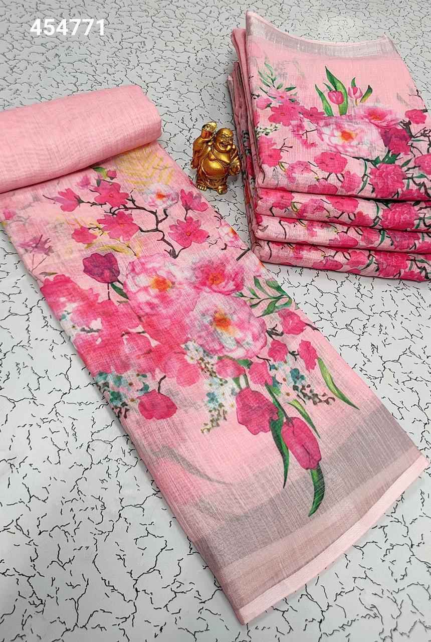 Digital Linen Cotton Sarees