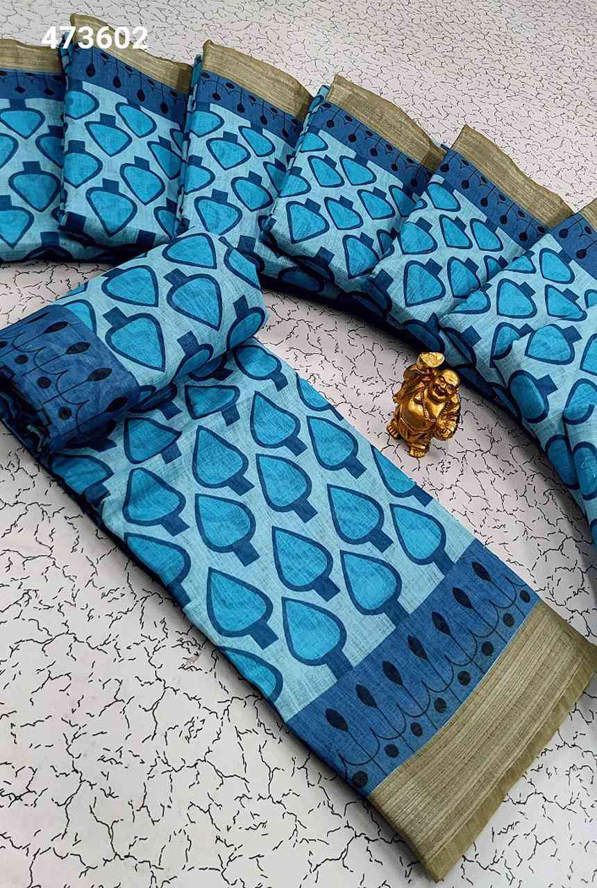 Digital Linen Cotton Sarees