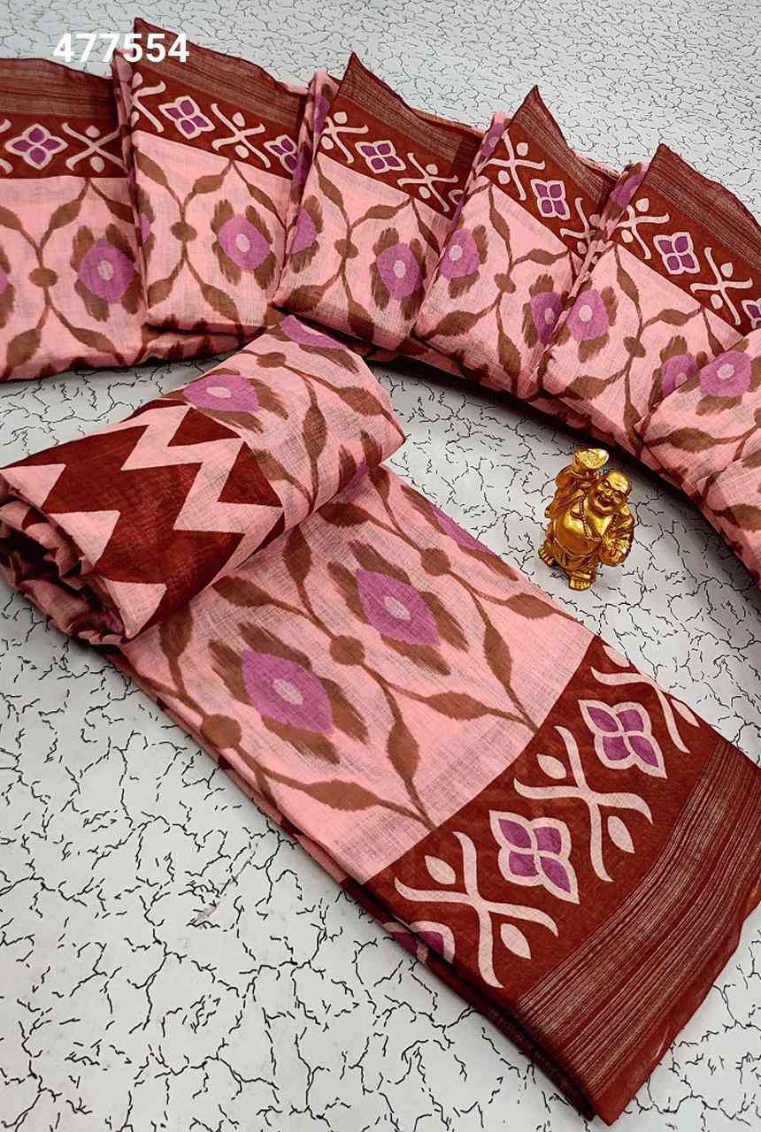 Digital Linen Cotton Sarees