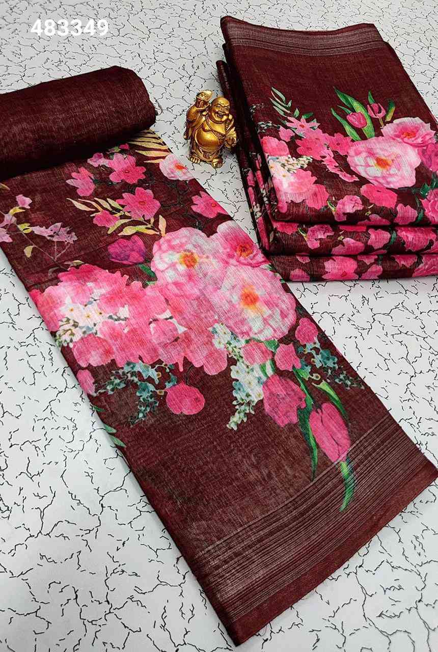 Digital Linen Cotton Sarees