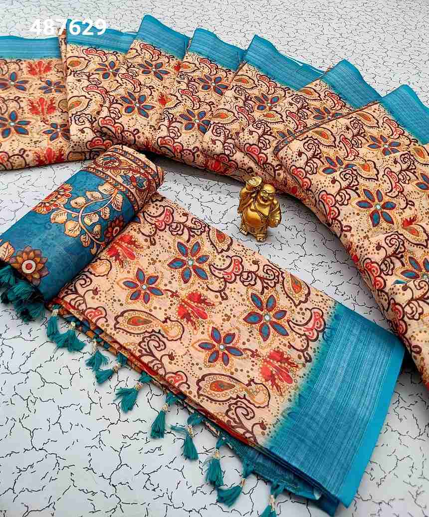 Digital Linen Cotton Sarees