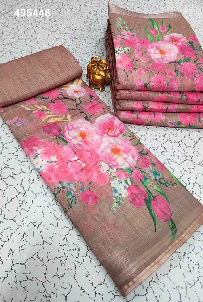 Digital Linen Cotton Sarees