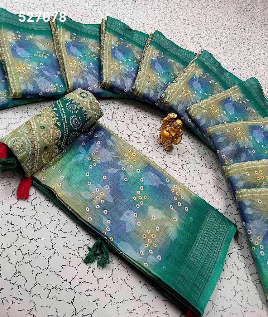 Digital Linen Cotton Sarees