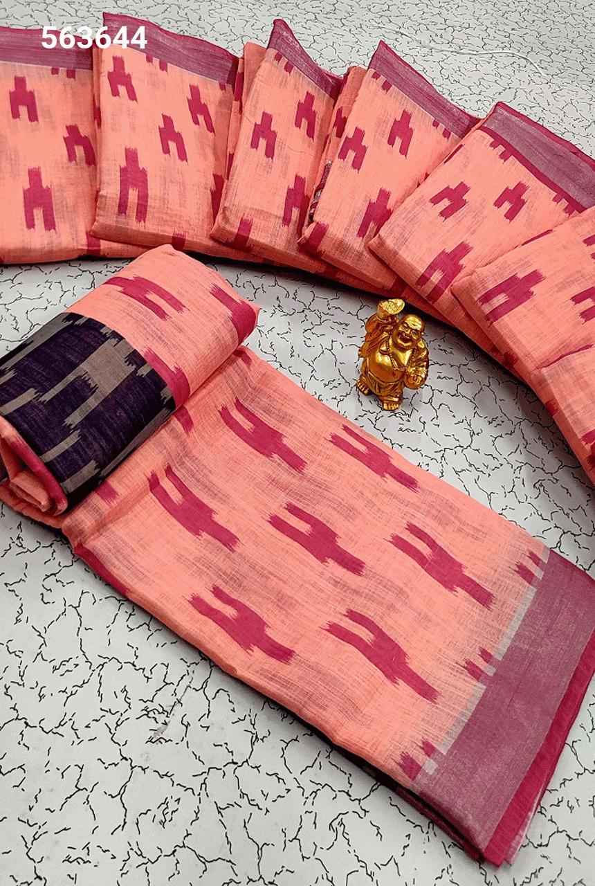 Digital Linen Cotton Sarees