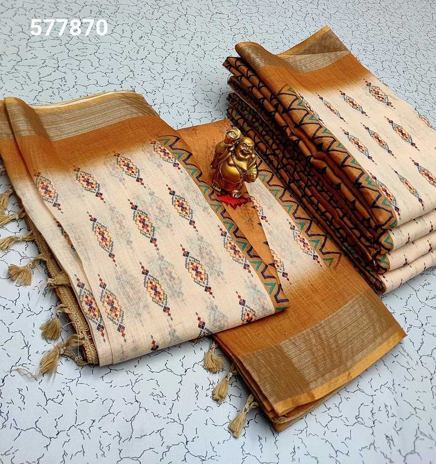 Digital Linen Cotton Sarees