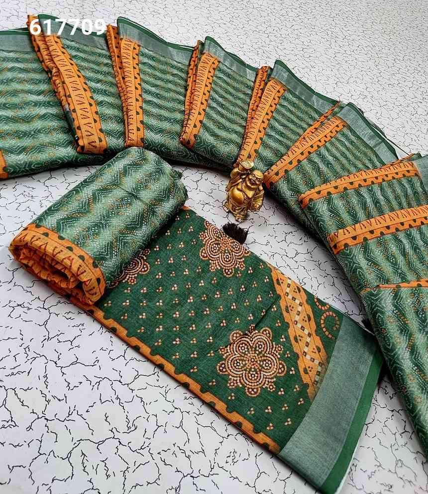 Digital Linen Cotton Sarees