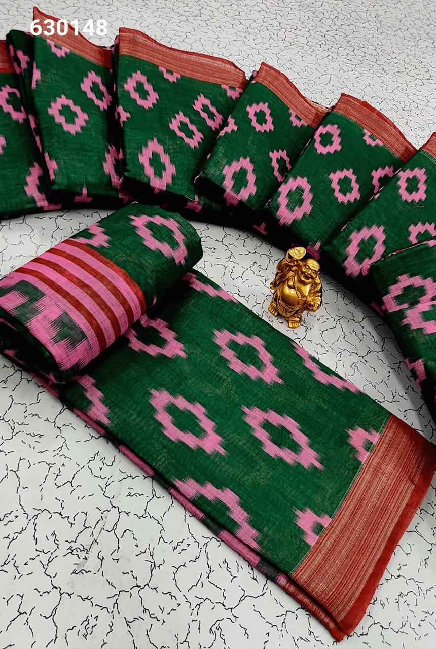 Digital Linen Cotton Sarees