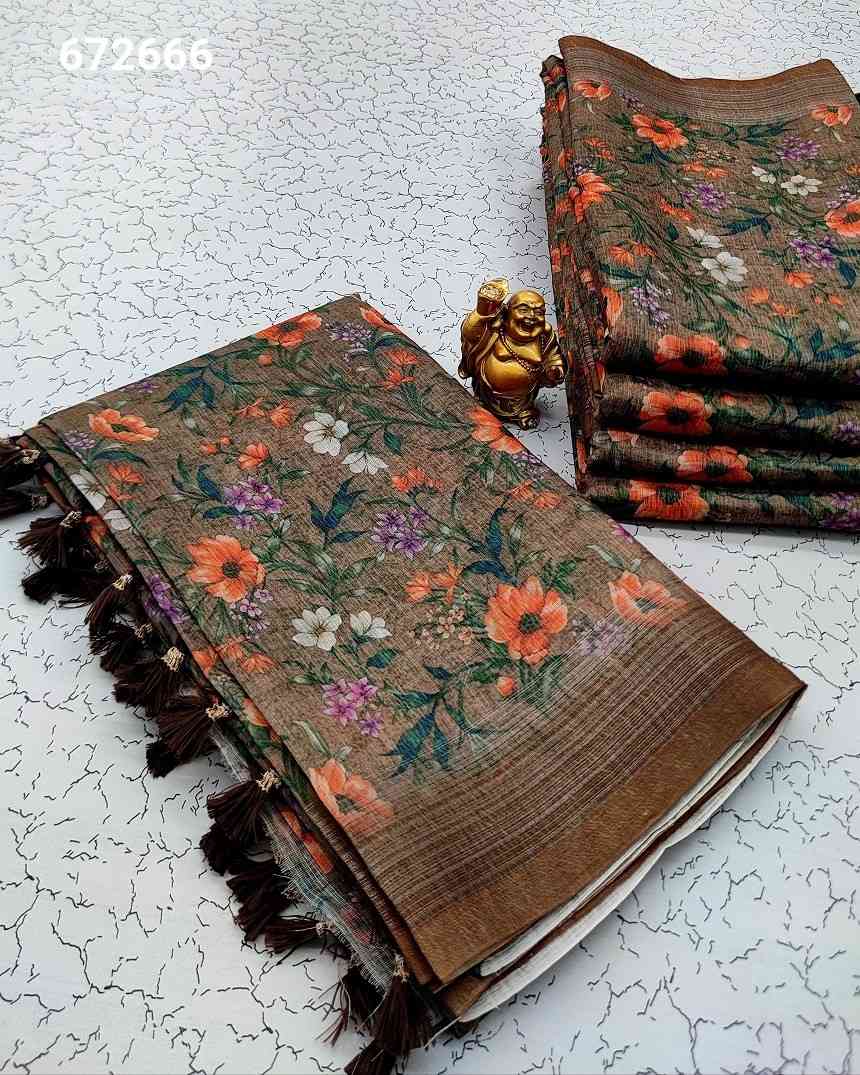 Digital Linen Cotton Sarees